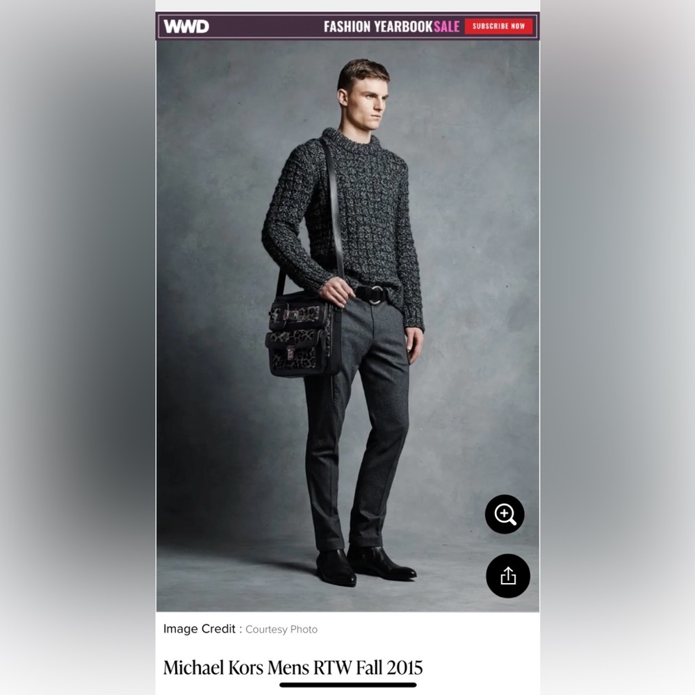 Michael Kors Collection Gray Wool Blend Crew Neck Sweater. Runway F/W ‘15. Med.